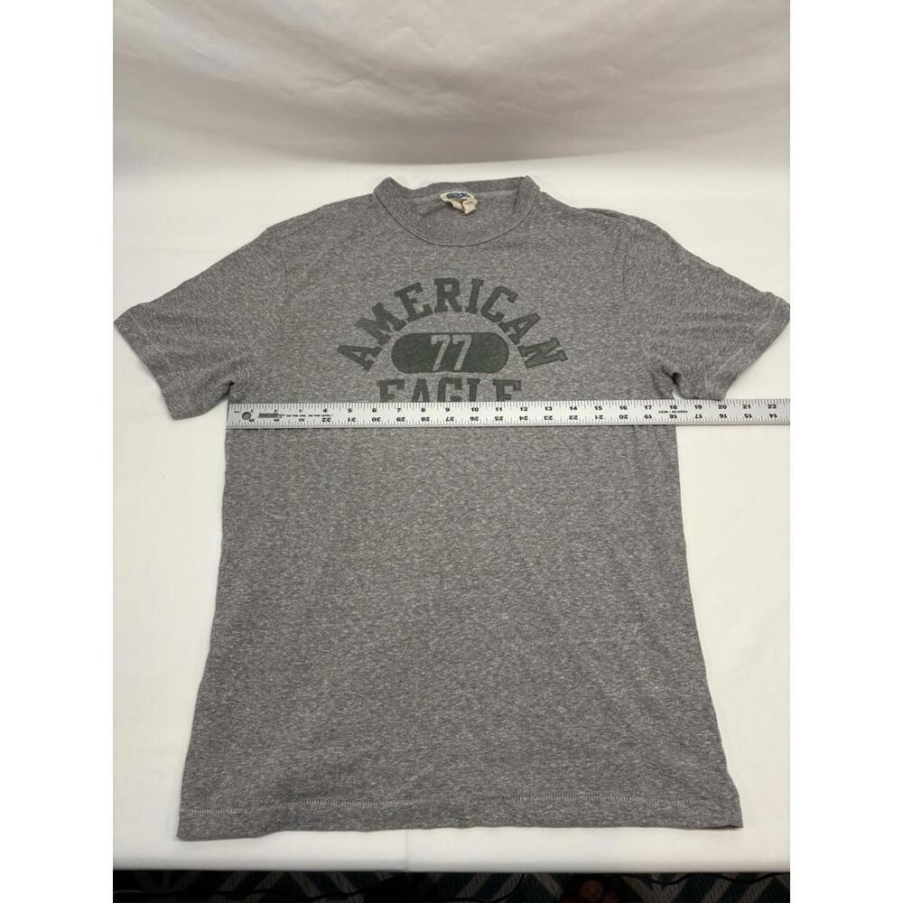 American Eagle Vintage Vault Mens T-Shirt Gray Short Sleeve Green Logo Sz Small - Picture 3 of 5